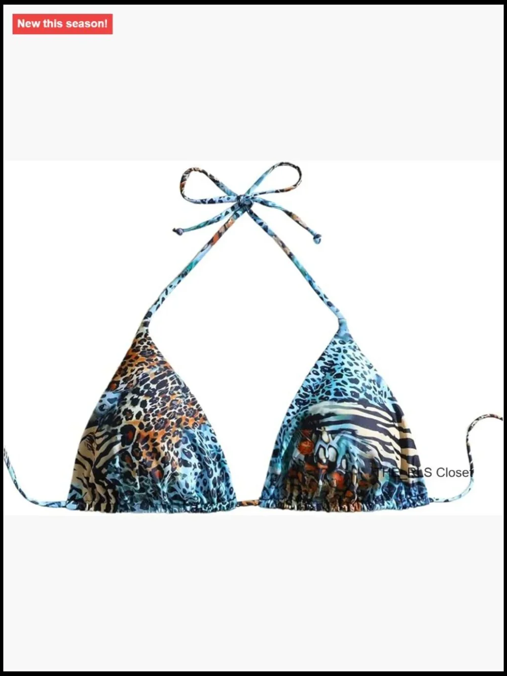 Plus Size Halter Triangle Bikini Top with Removable Padding